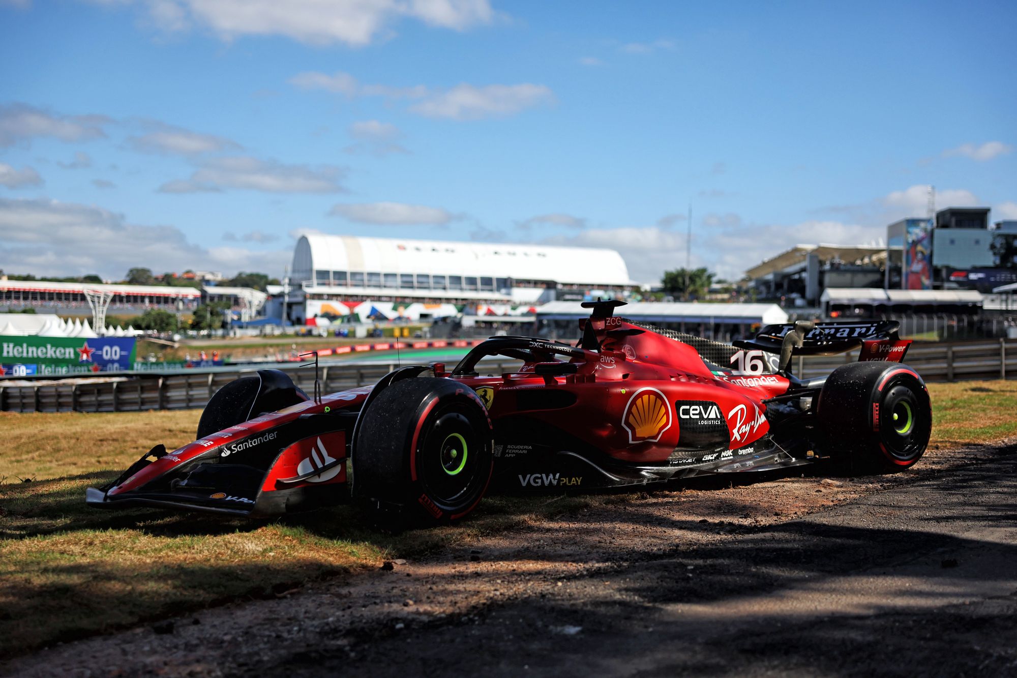 Leclerc's Brazil formation lap crash caused by electronics issue