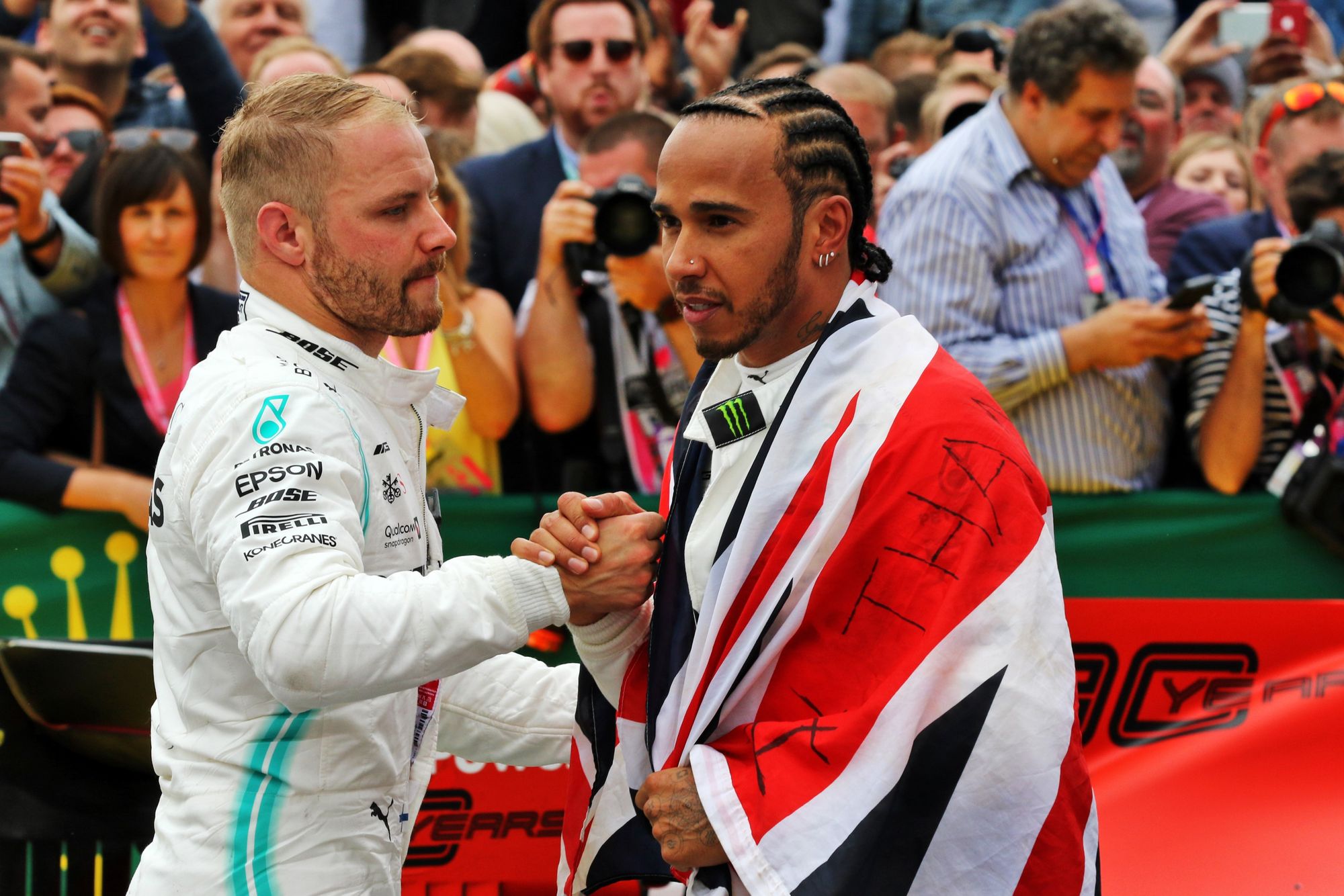 Valtteri Bottas and Lewis Hamilton, Mercedes, F1