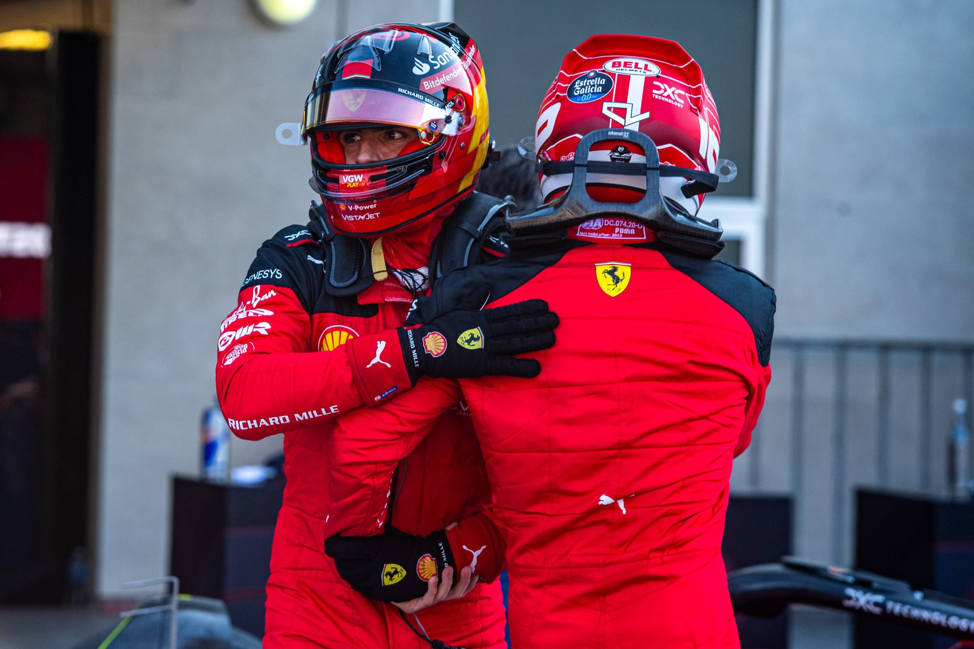 Carlos Sainz and Charles Leclerc, Ferrari, Formula 1