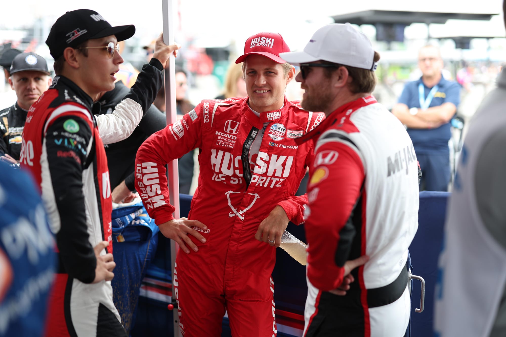 Christian Lundgaard, Marcus Ericsson and Conor Daly, IndyCar