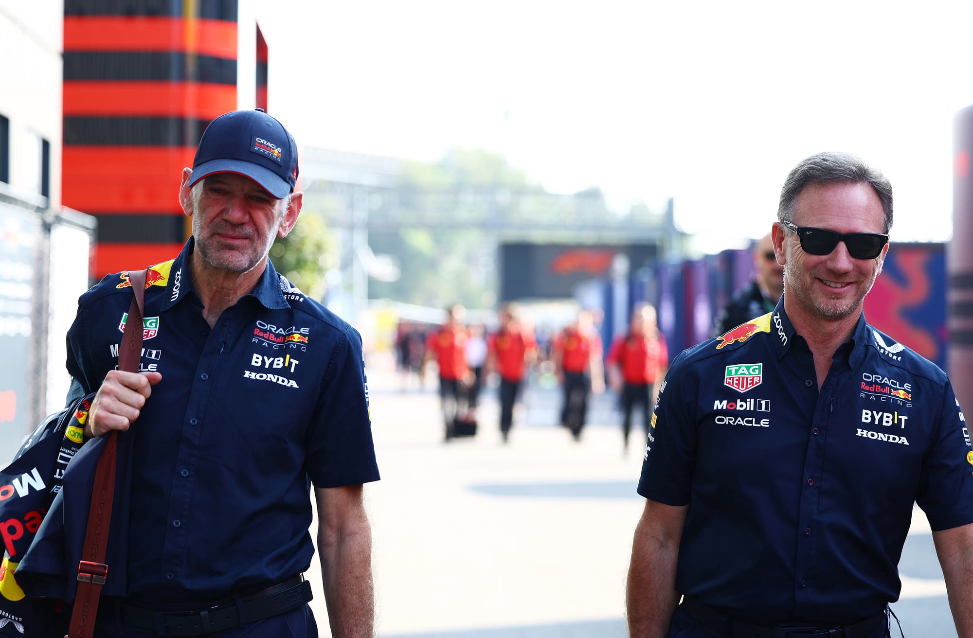 Adrian Newey and Christian Horner, Red Bull, F1