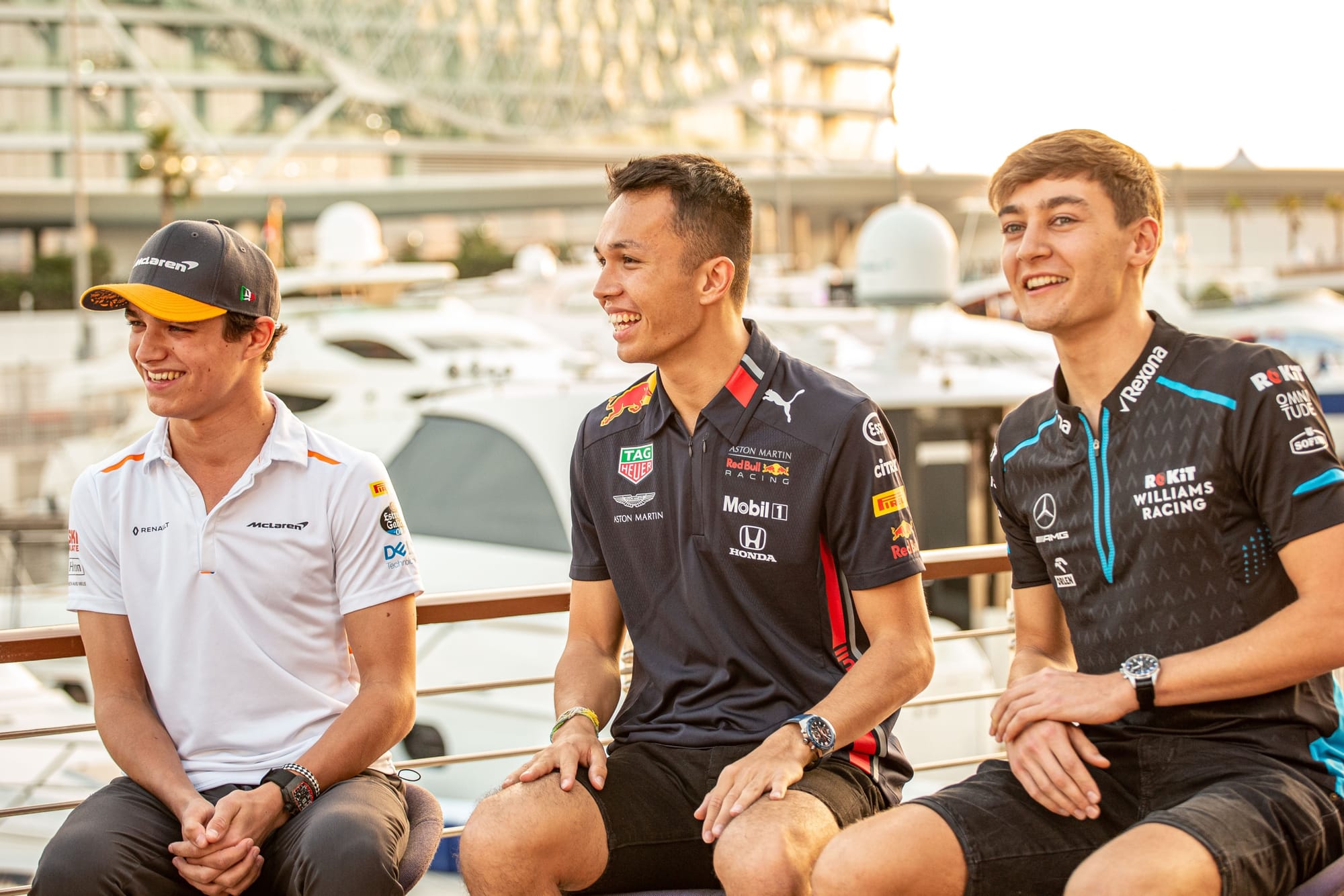 Lando Norris, Alex Albon and George Russell, F1