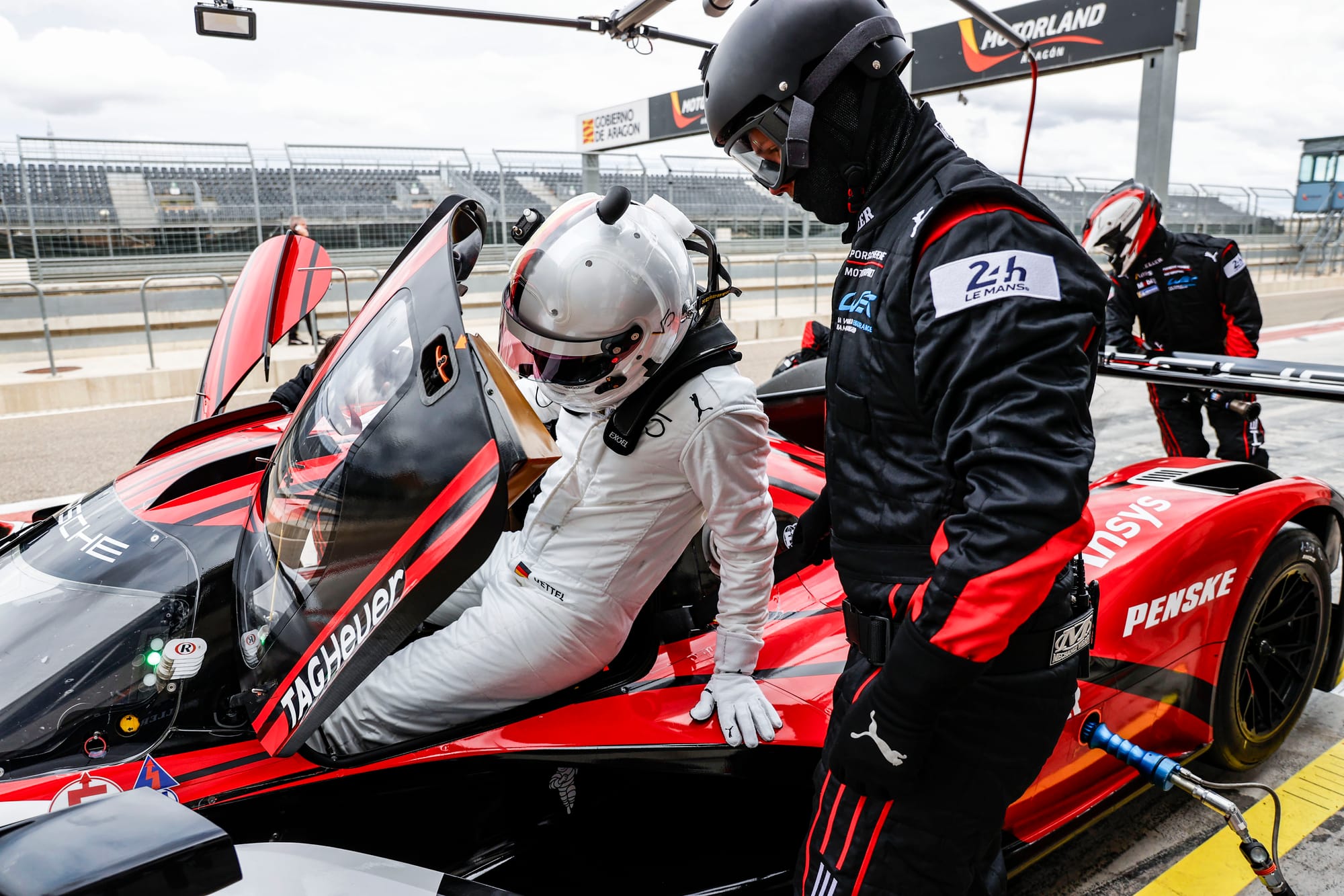 Sebastian Vettel tests the Porsche 963 at Aragon