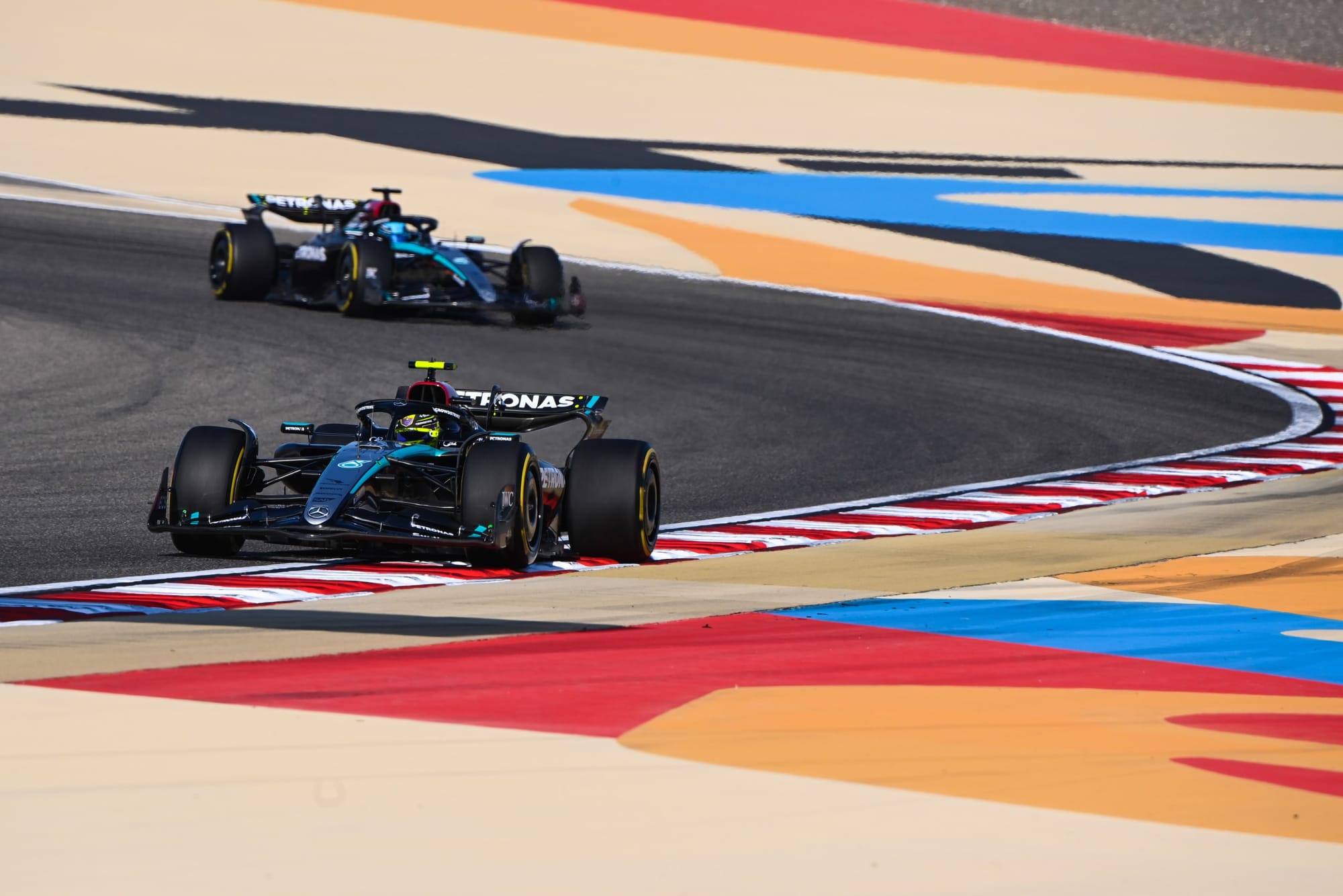 Lewis Hamilton and George Russell, Mercedes, F1