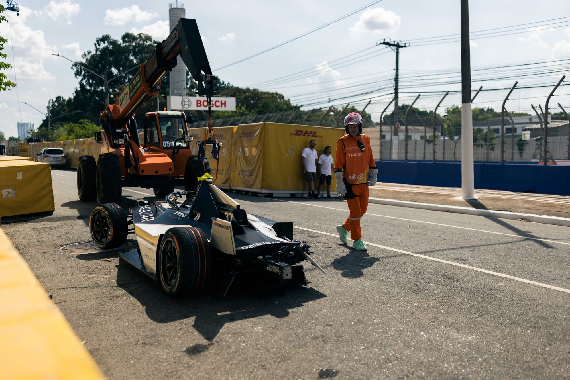 Nick Cassidy's crashed Jaguar, Formula E