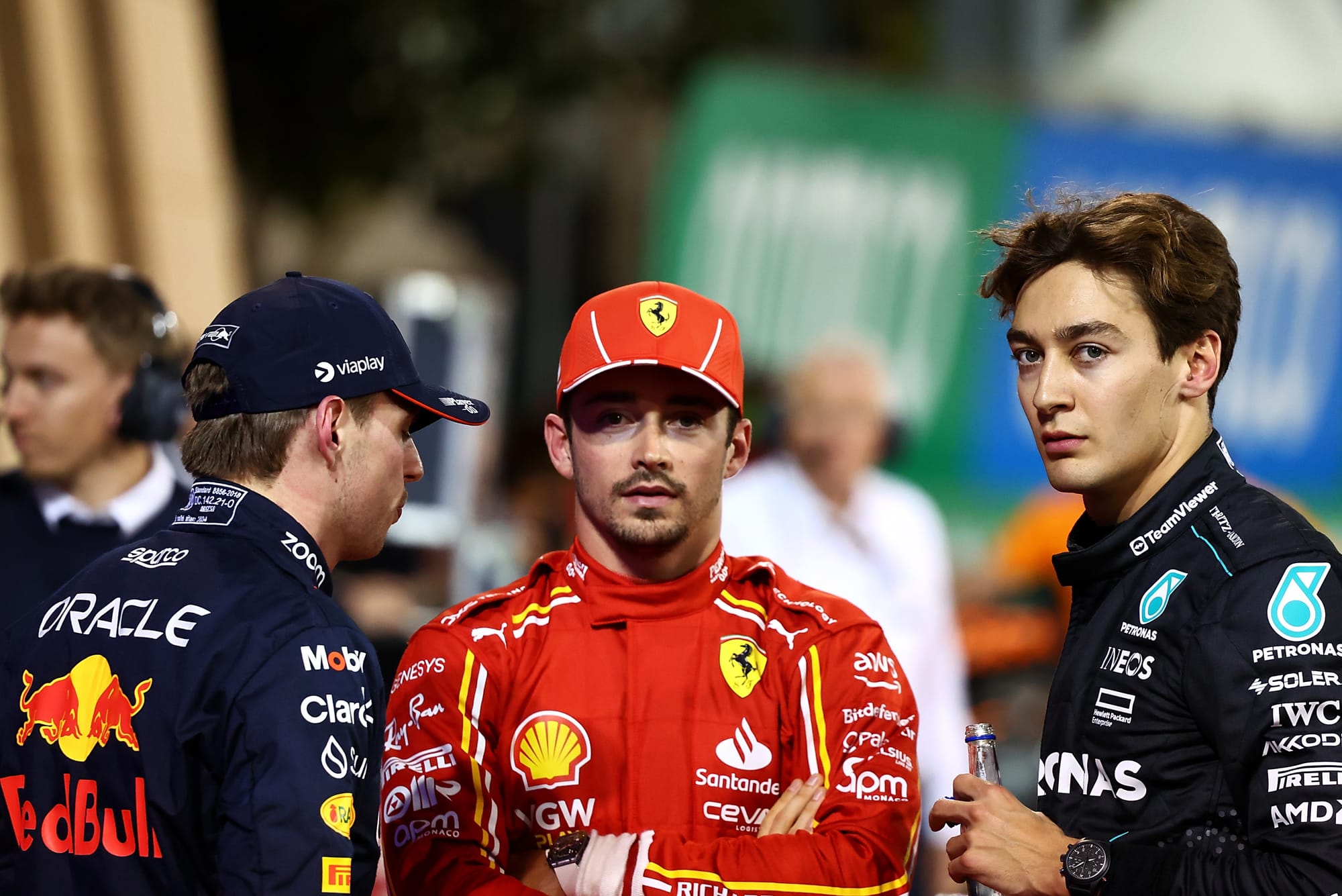 Max Verstappen, Charles Leclerc, George Russell, F1