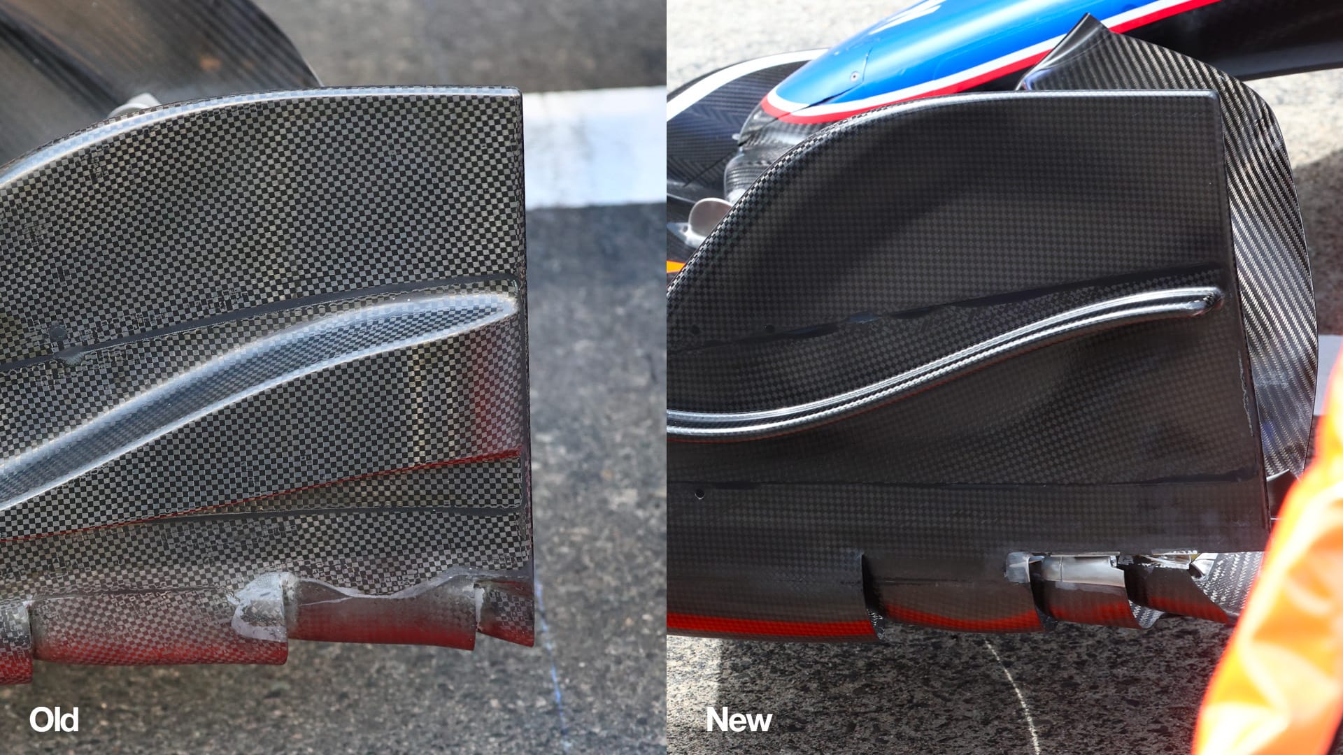 Williams F1 front wing comparison