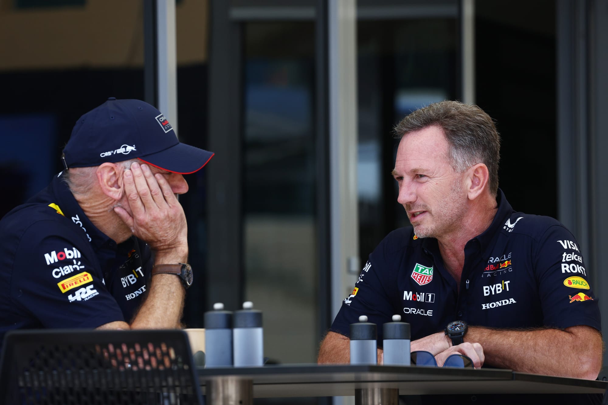 Adrian Newey and Christian Horner, Red Bull, F1