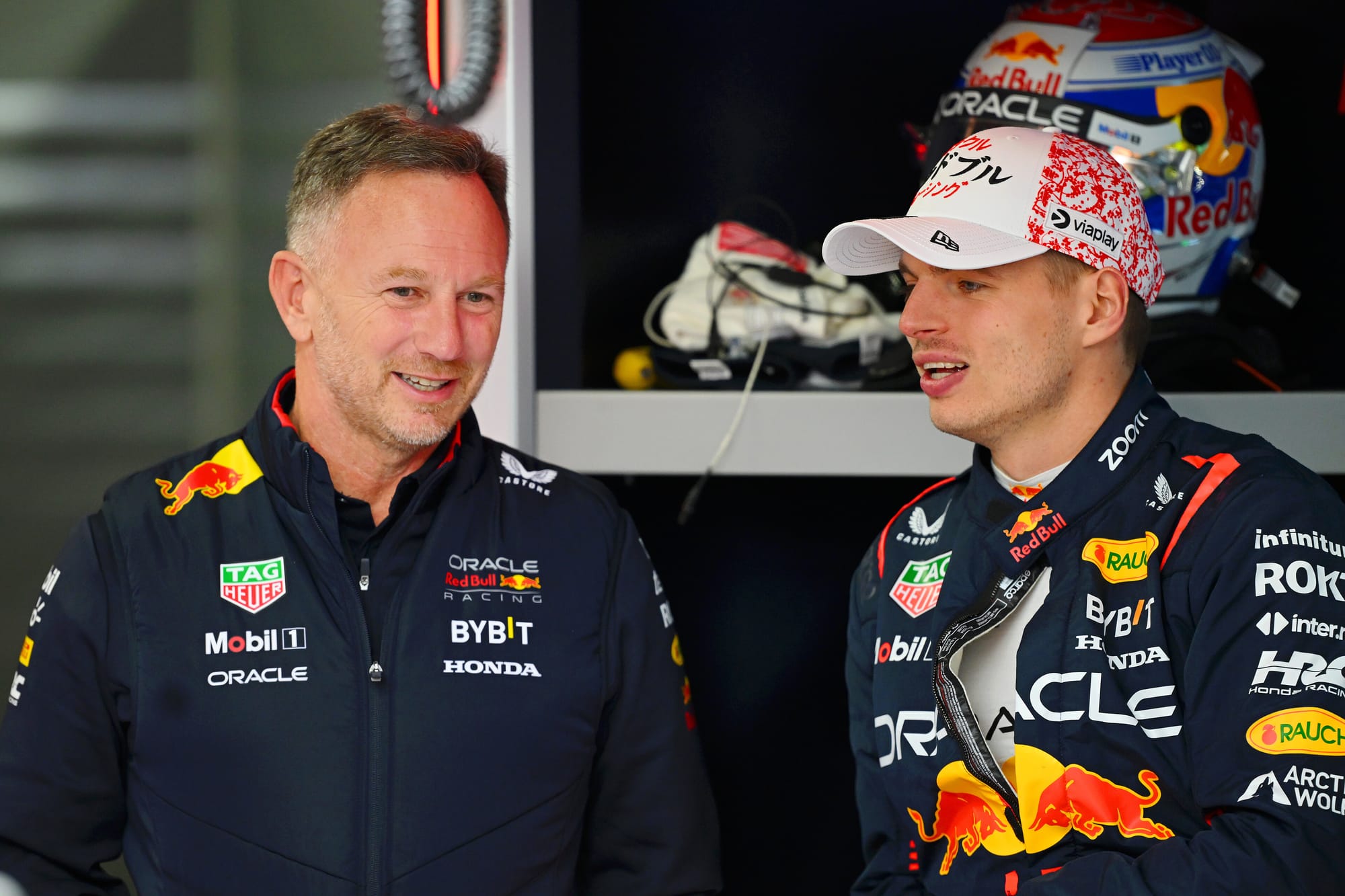 Christian Horner and Max Verstappen, Red Bull, F1