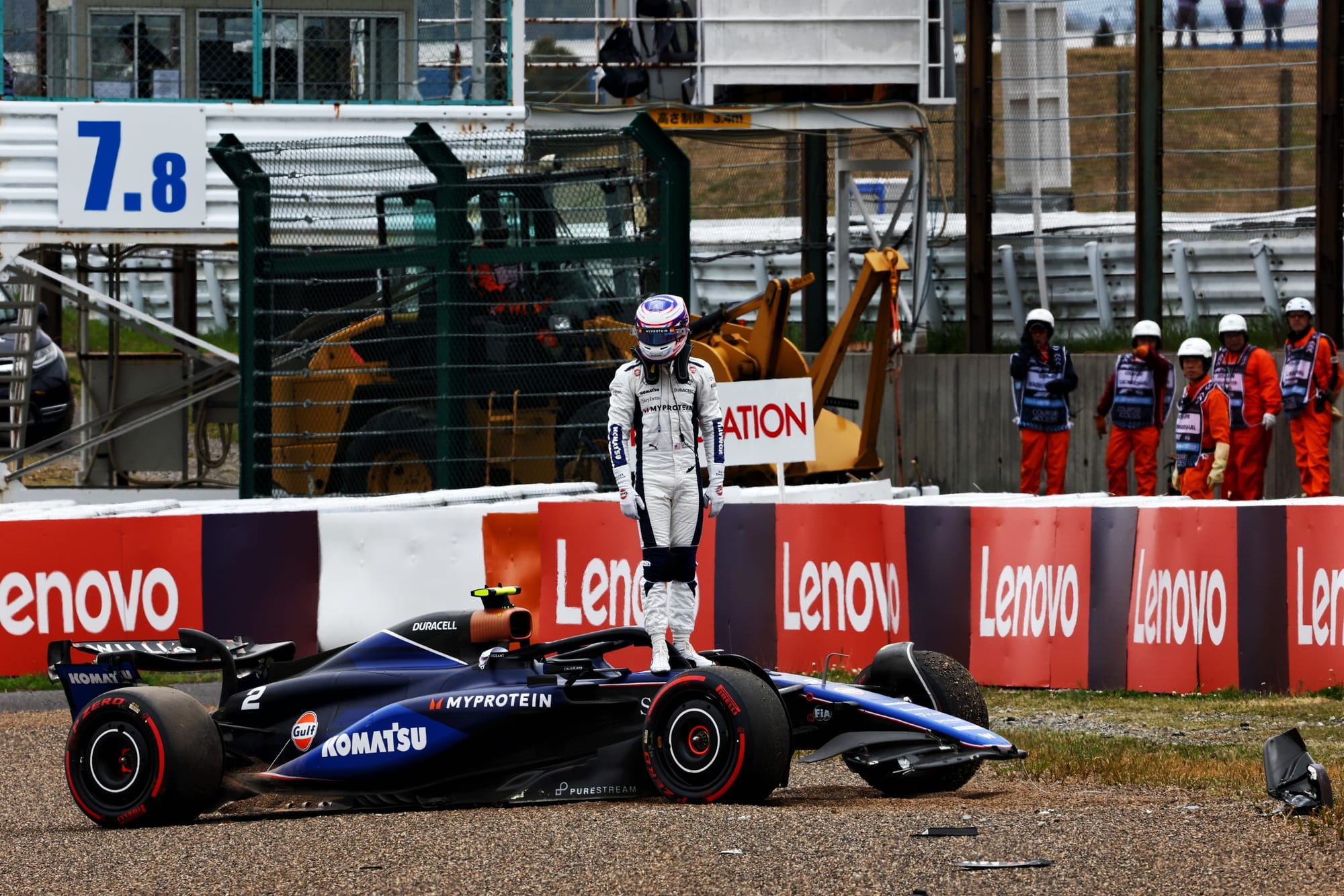 Damaged Williams F1 car