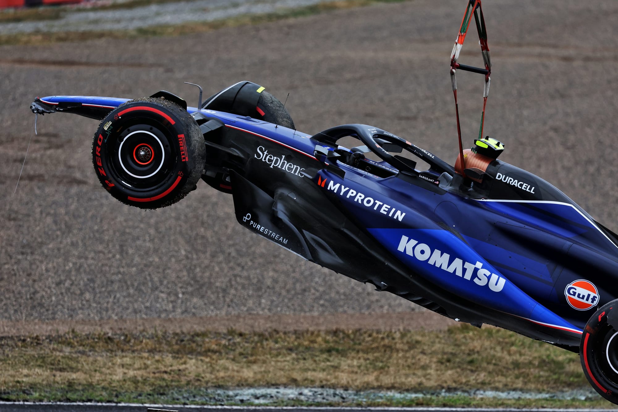 Damaged Williams F1 car