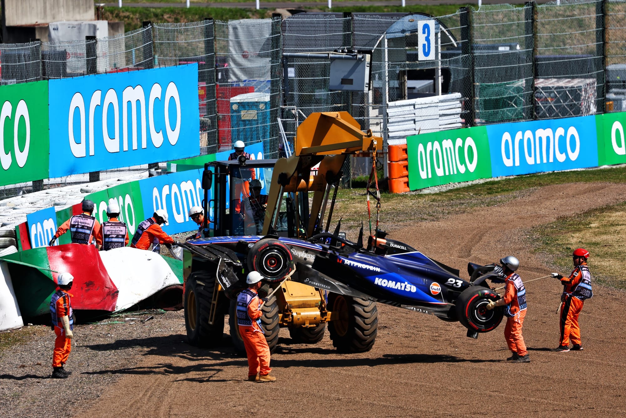 Damaged Williams F1 car