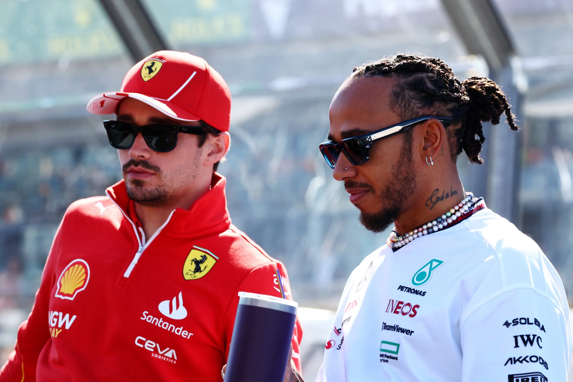 Charles Leclerc and Adrian Newey, F1