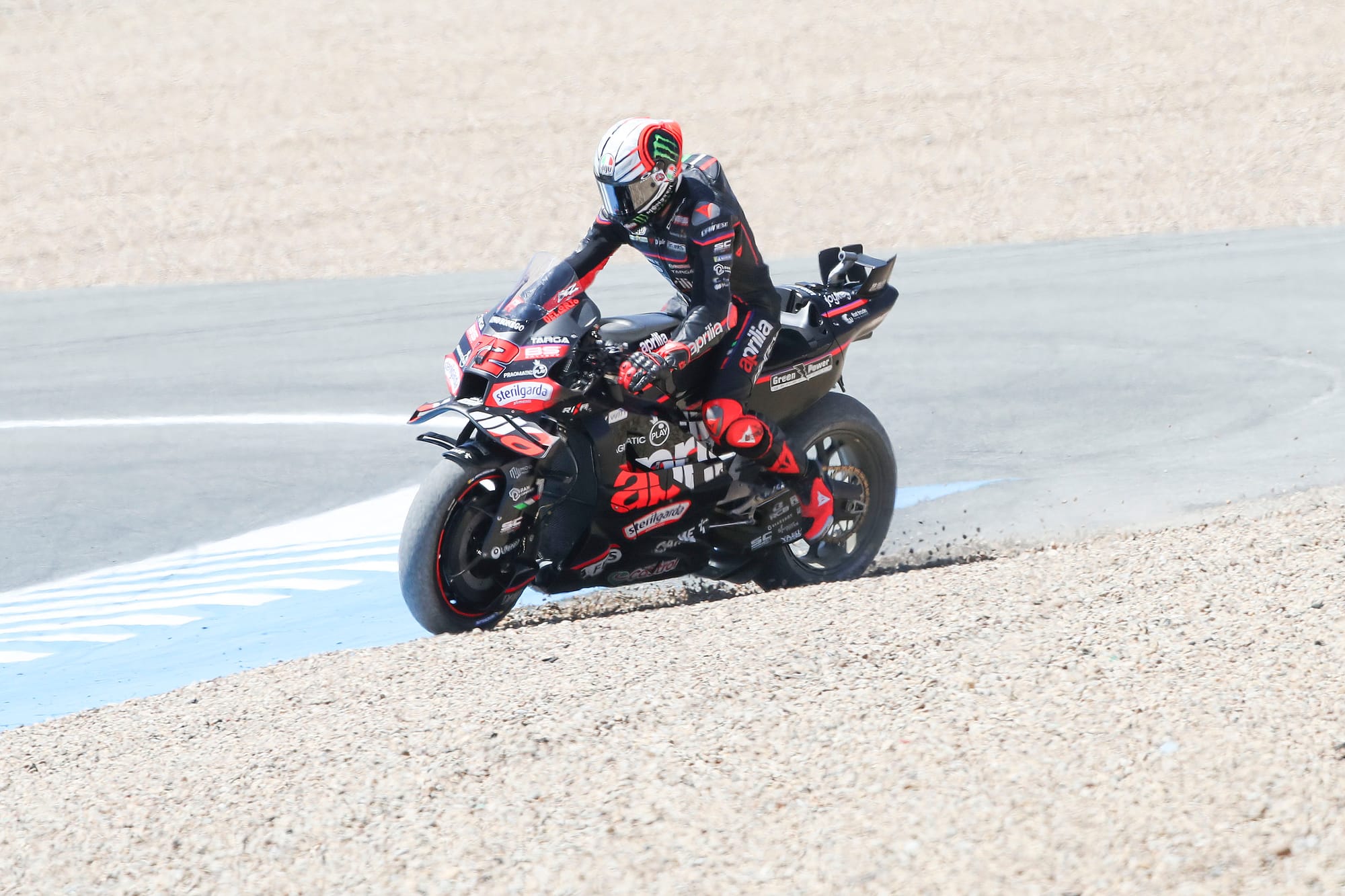 Marco Bezzecchi Aprilia goes off Jerez MotoGP 2025