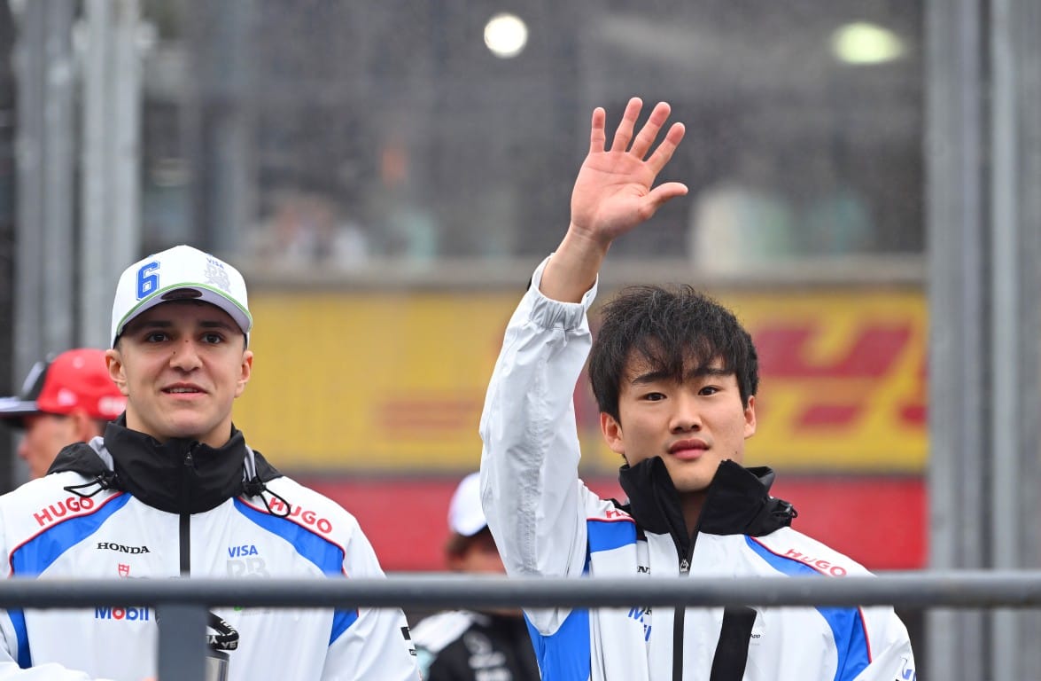 Isack Hadjar and Yuki Tsunoda, Racing Bulls, F1