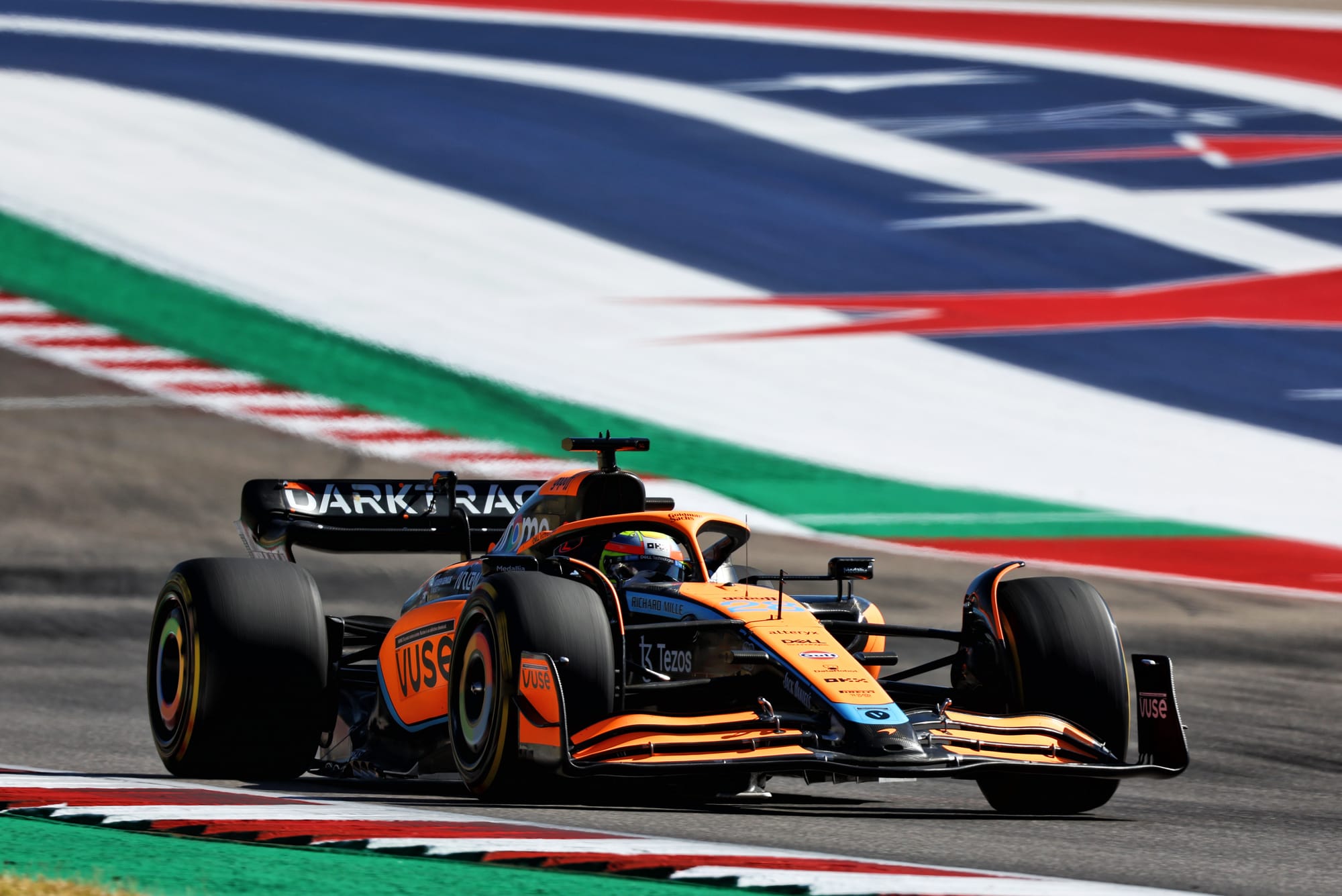 Alex Palou drives the McLaren F1 car in 2022 US Grand Prix practice