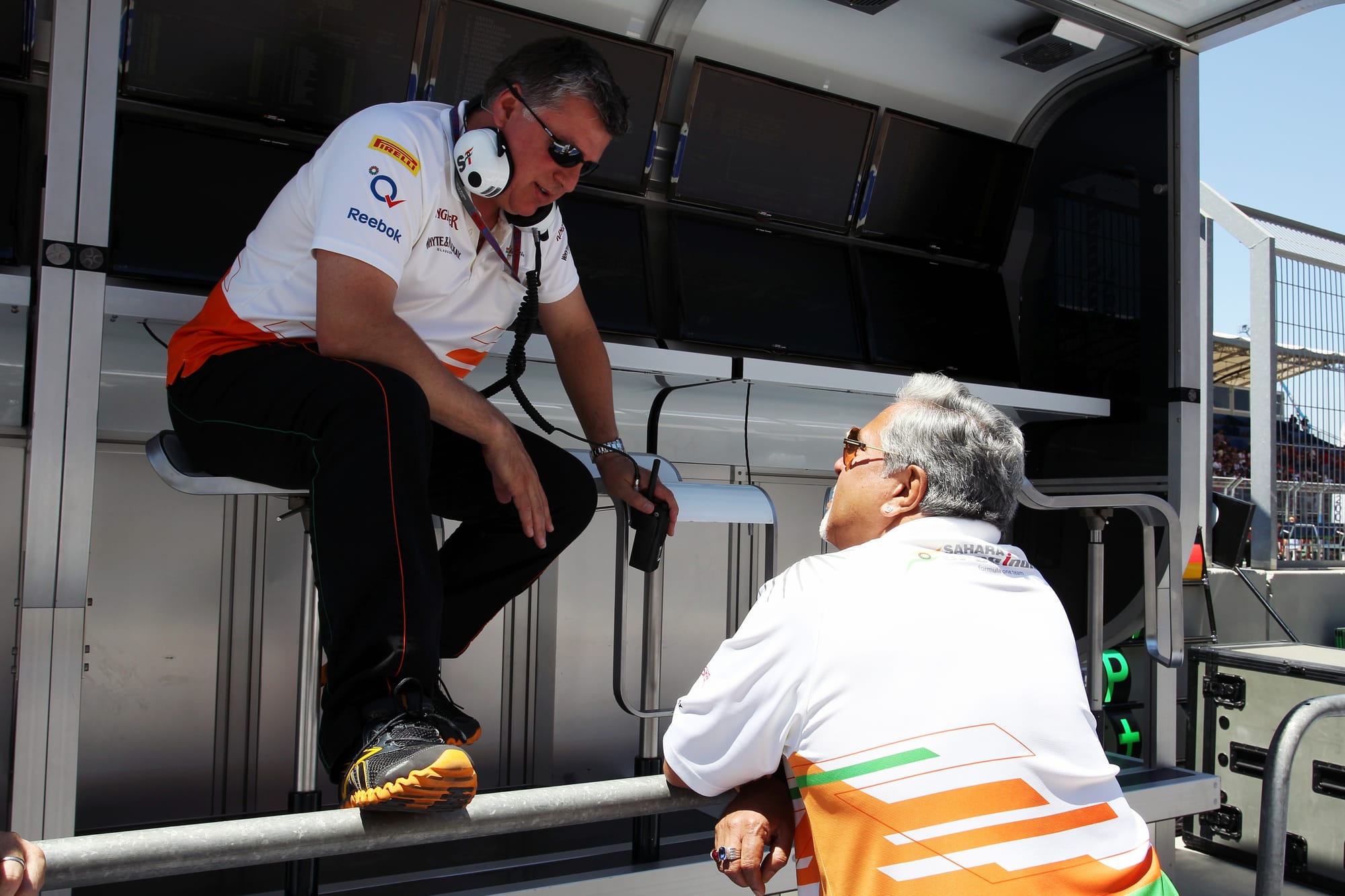 Otmar Szafnauer and Vijay Mallya at Force India in 2012