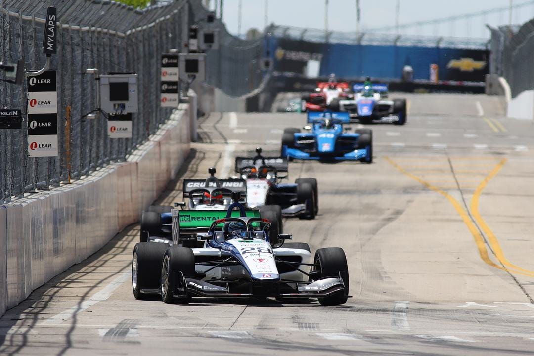 Dennis Hauger leads Detroit Indy NXT race