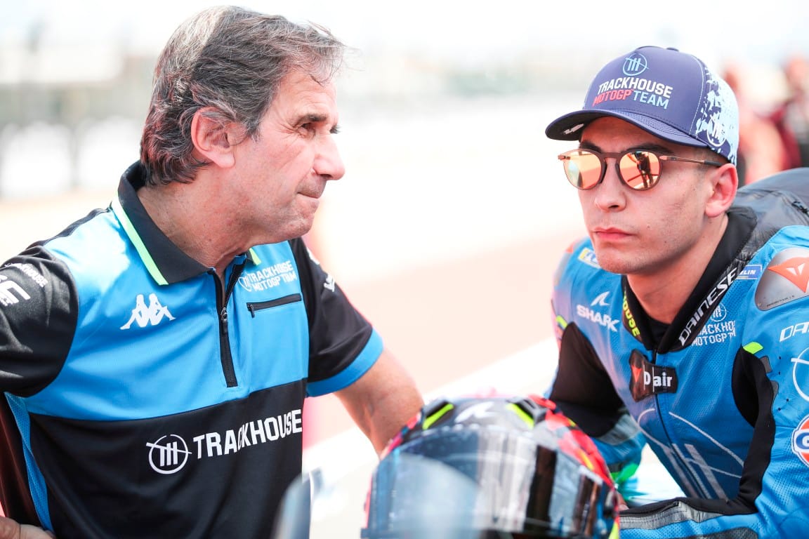 Davide Brivio and Raul Fernandez, Trackhouse Aprilia, MotoGP