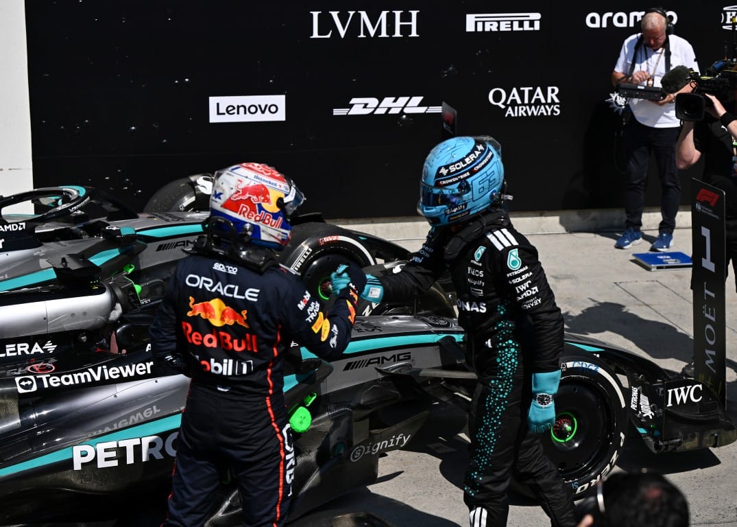 Max Verstappen and George Russell, F1