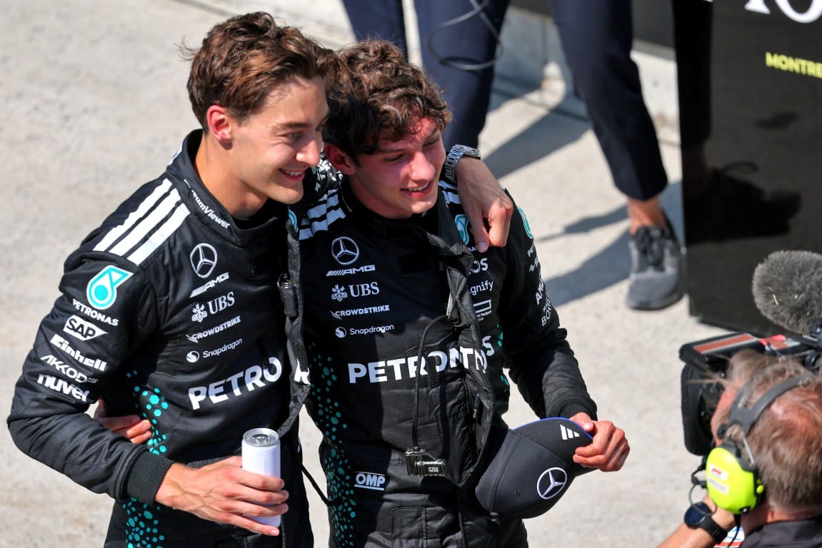 George Russell and Kimi Antonelli, Mercedes, F1