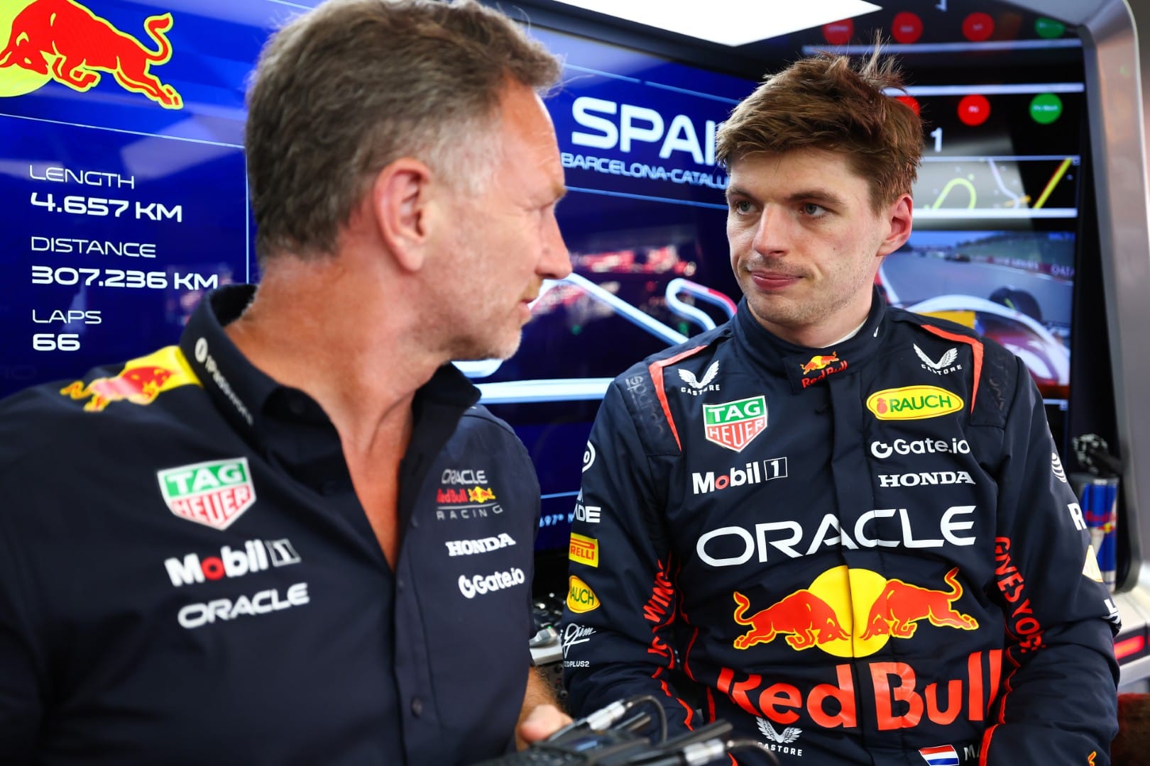 Christian Horner and Max Verstappen, Red Bull, F1