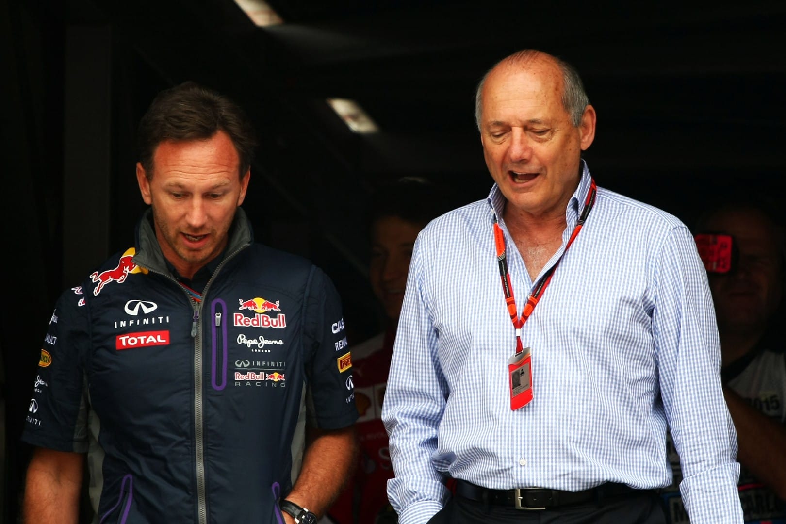 Christian Horner, Red Bull, and Ron Dennis, McLaren, F1