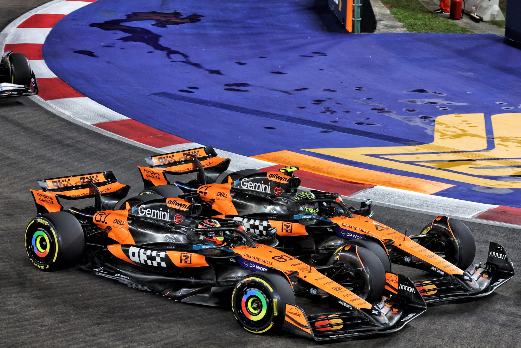 Lando Norris and Oscar Piastri collide at the 2025 Singapore Grand Prix