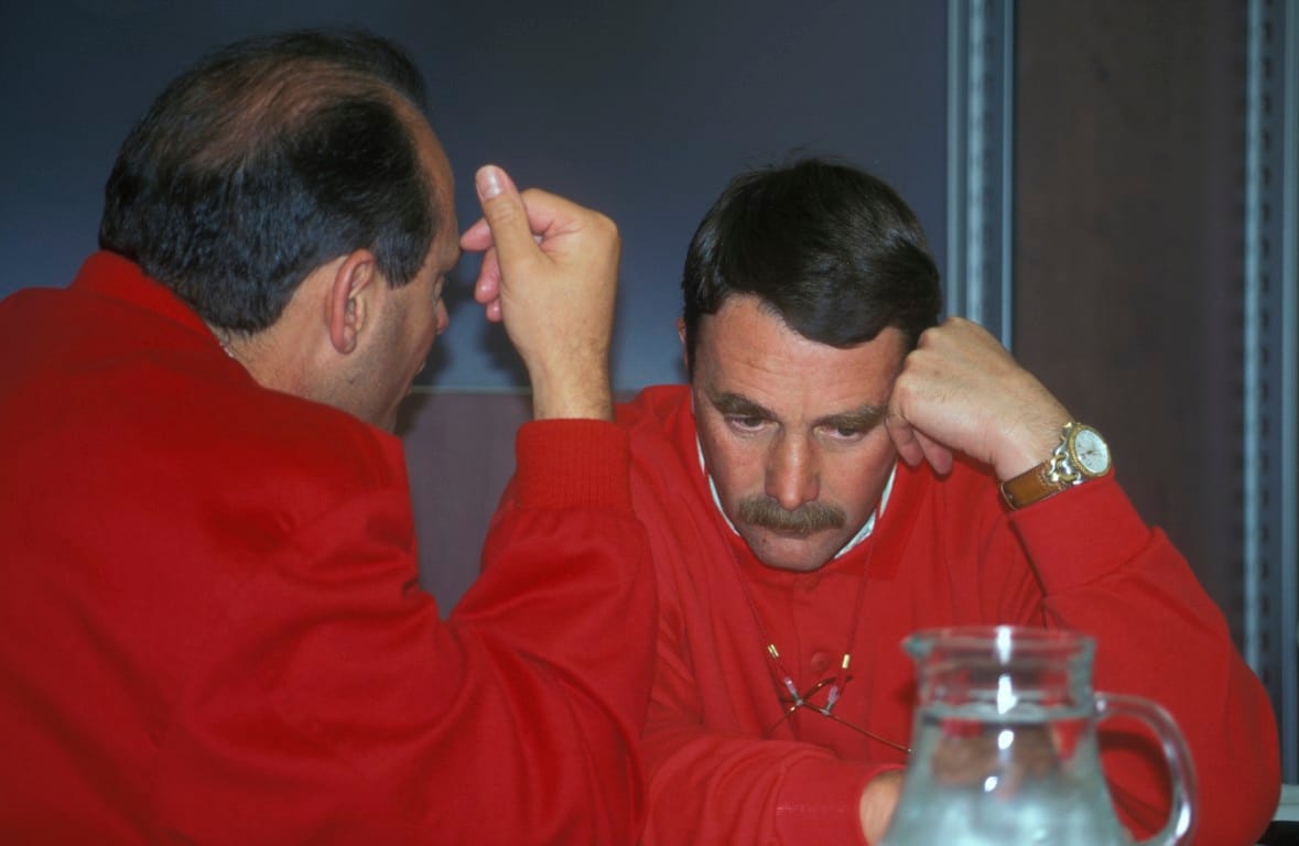 Nigel Mansell and Ron Dennis, McLaren, F1