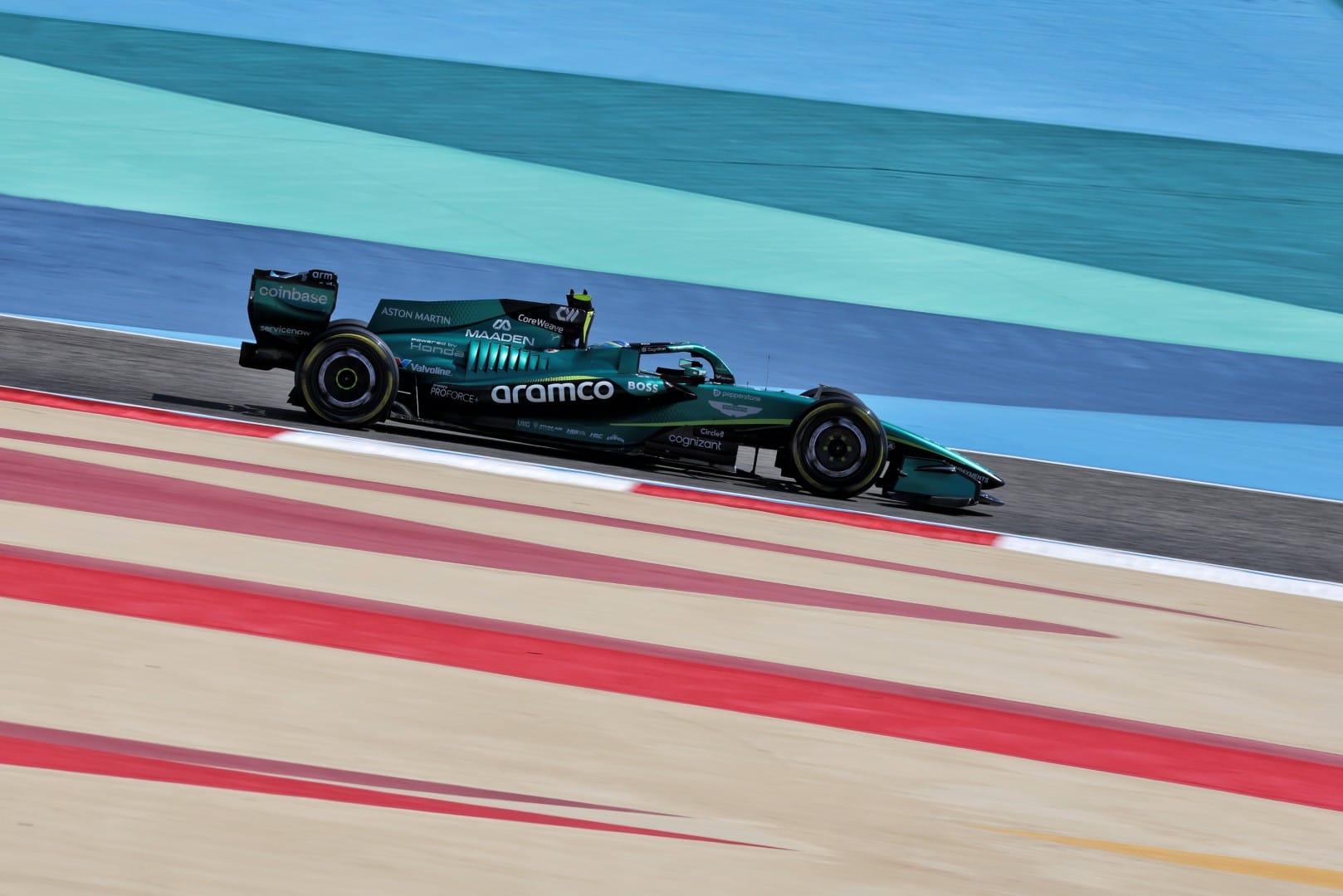 Aston Martin brings out red flag in first F1 test race simulation
