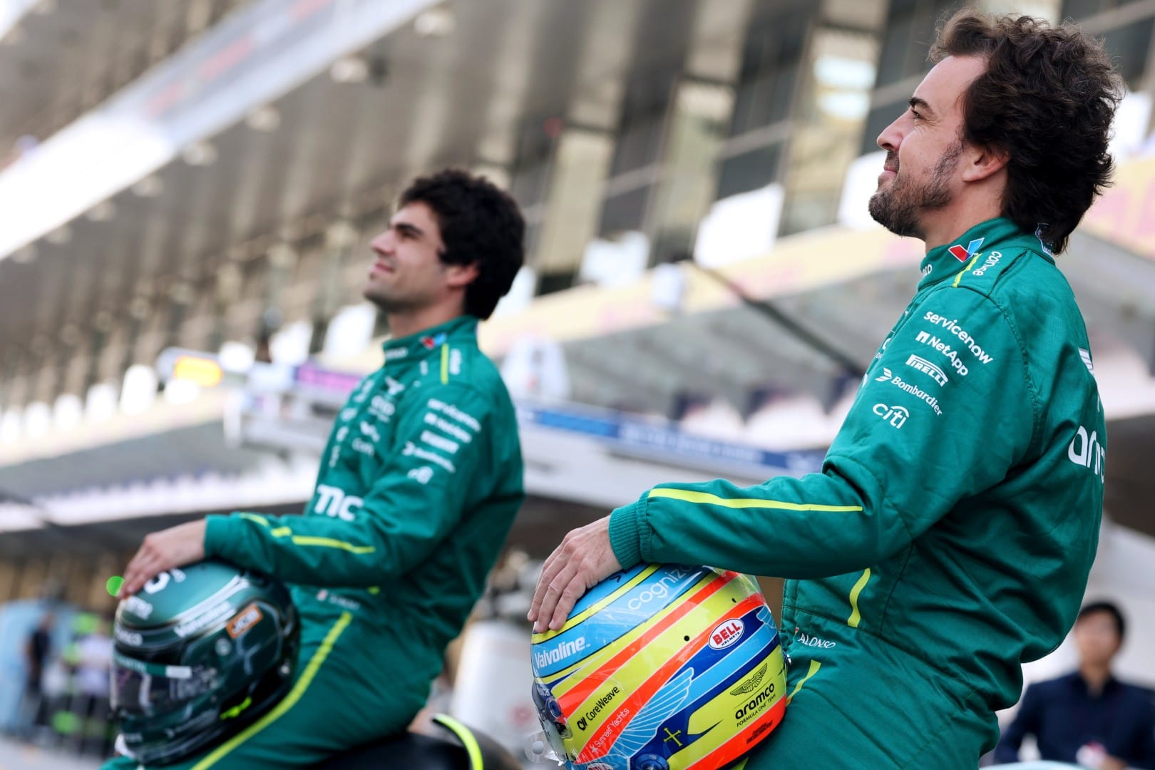 Lance Stroll and Fernando Alonso, Aston Martin, F1