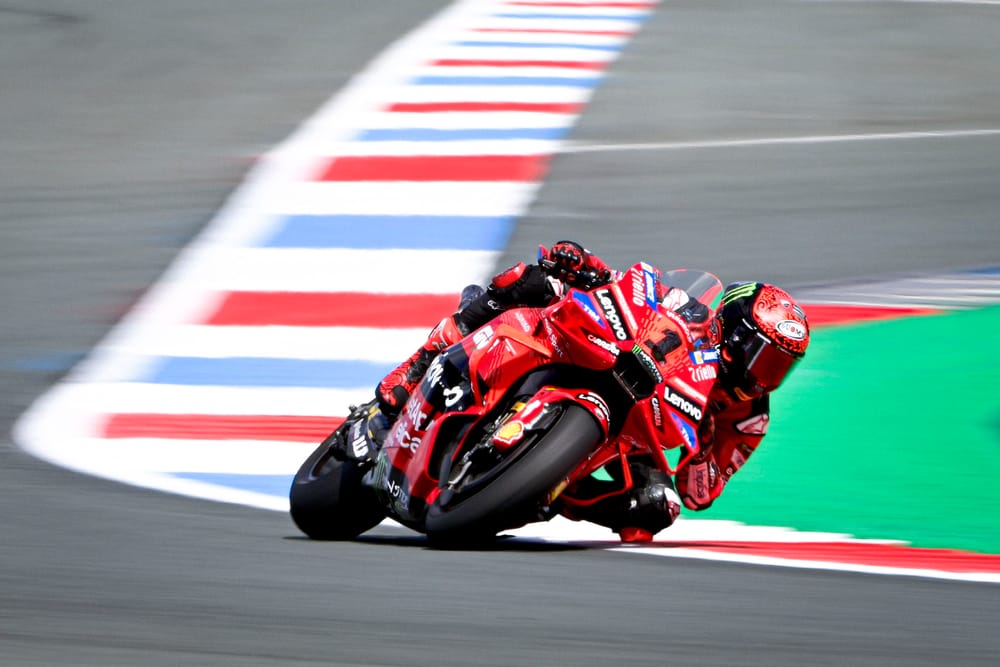 Assen MotoGP practice: Bagnaia on top, fraught Friday for Martin