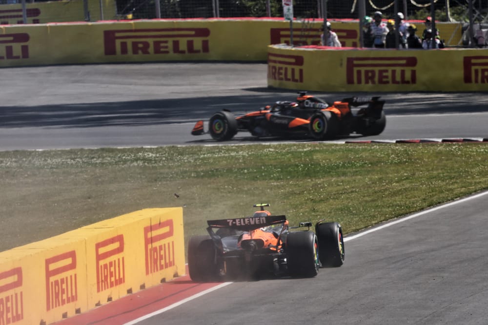 Norris and Piastri collide in F1's Canadian GP as Russell wins