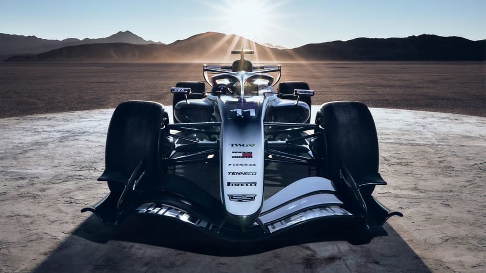 Cadillac's F1 2026 race livery unveiled in Super Bowl ad
