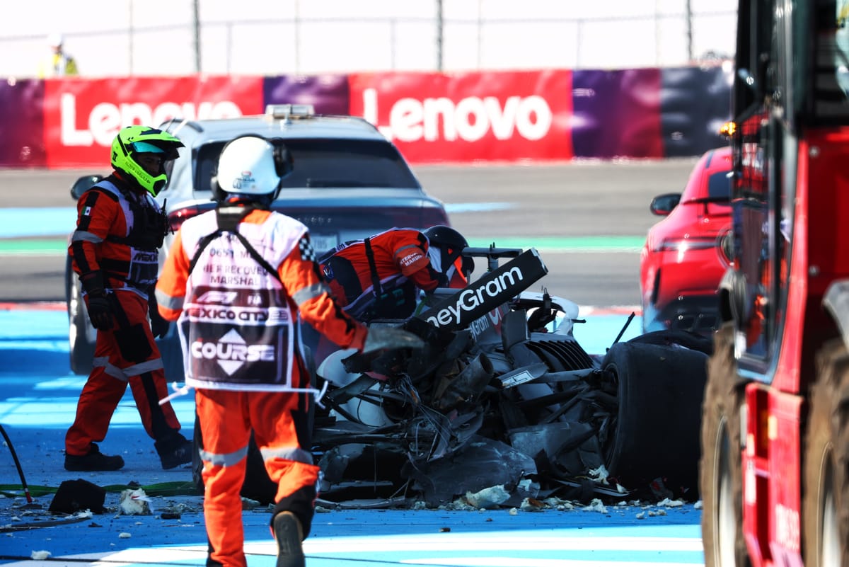 F1's Mexican GP red-flagged after huge Magnussen shunt