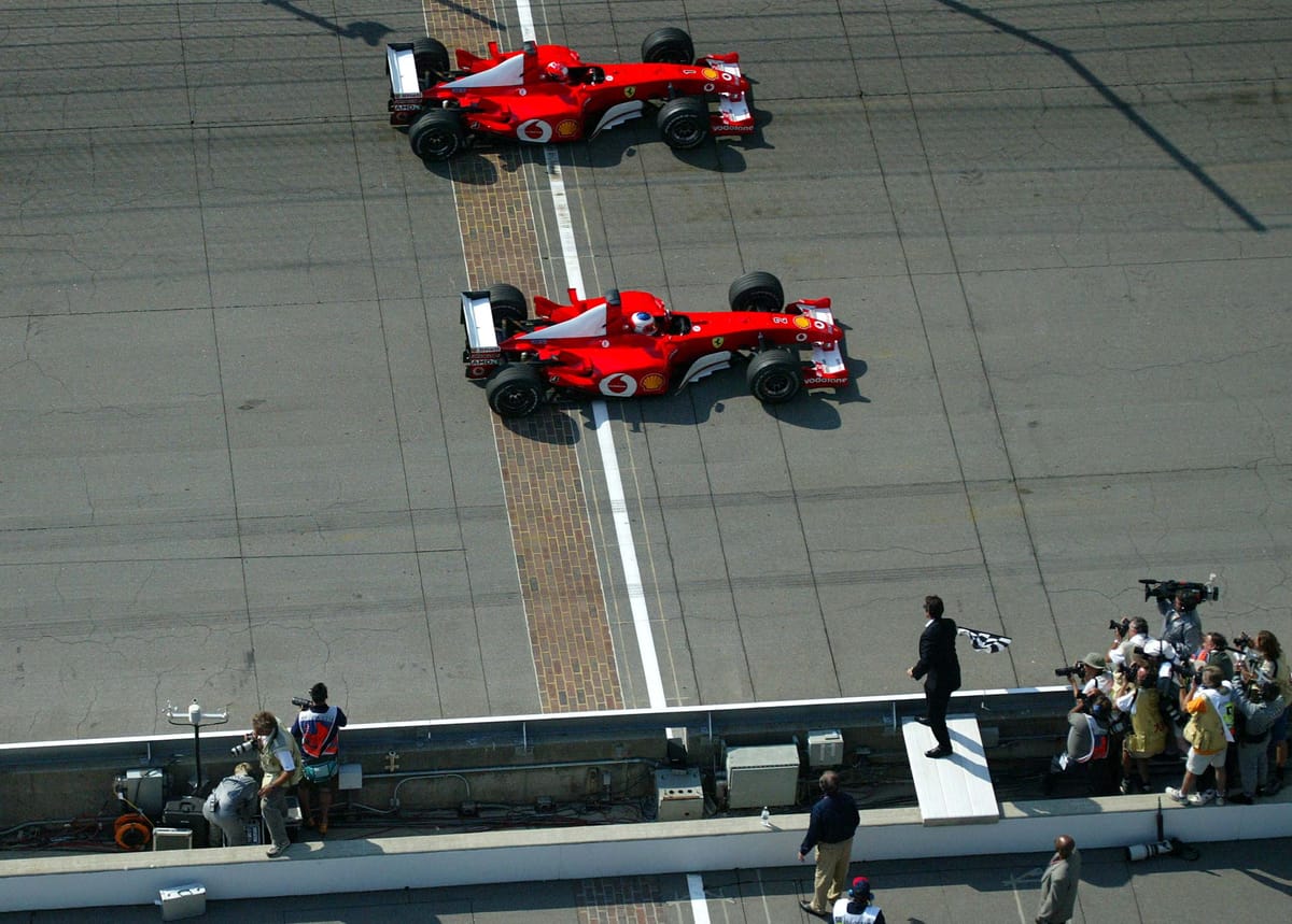 F1 podcast: Schumacher's mysterious Indy finish line farce
