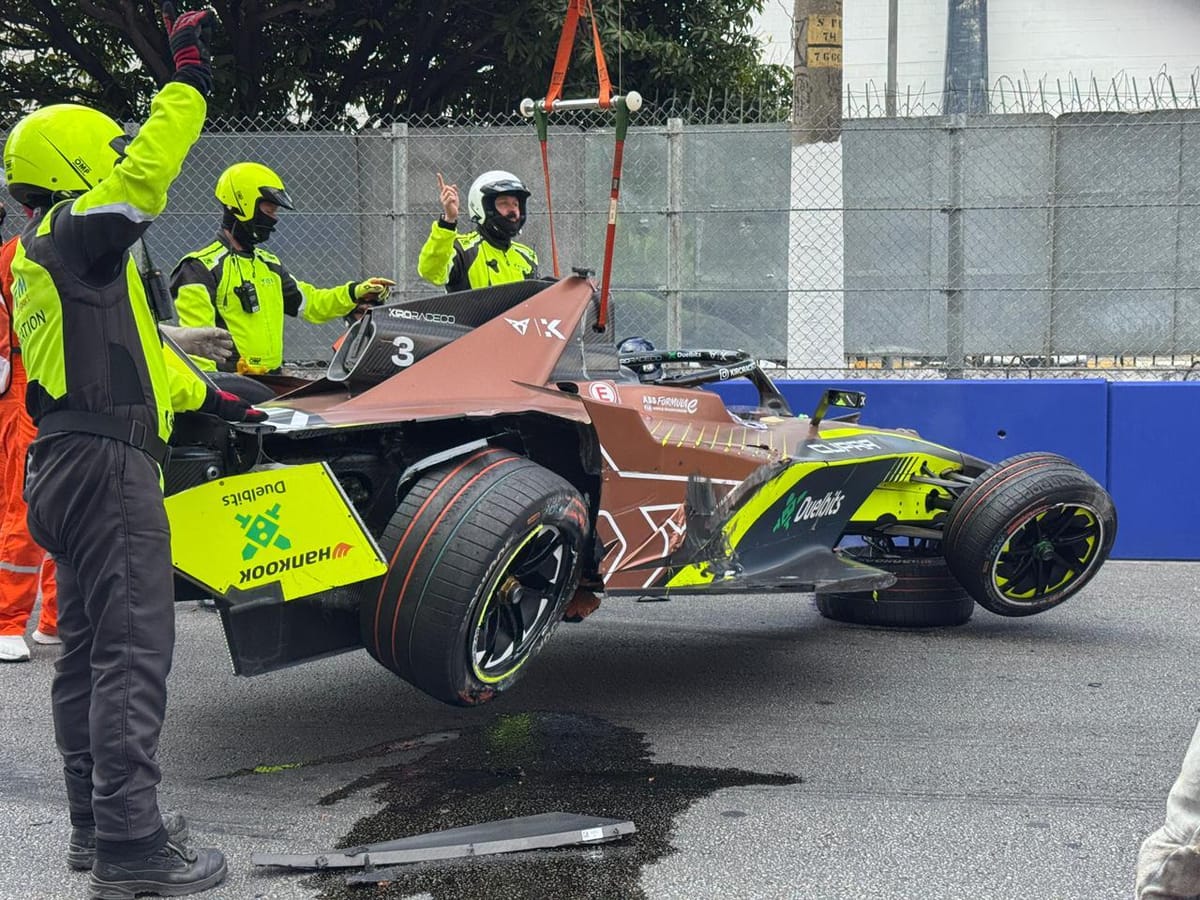 Formula E opener: Rookie's huge aerial crash precedes Dennis win
