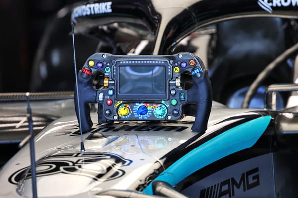 What's behind Russell's steering wheel change