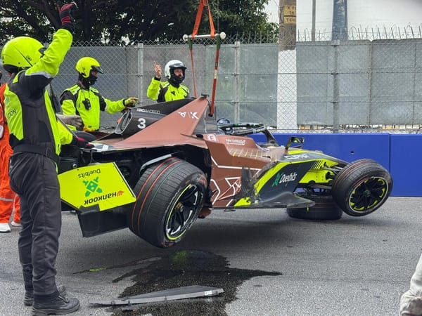 Formula E opener: Rookie's huge aerial crash precedes Dennis win
